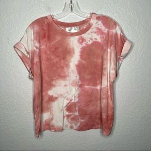 Short Sleeve Womens Tie Dye Shirt Pink Small Boutique Loose Creek Summer Fun